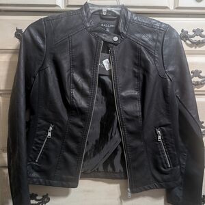 Baccini Women’s Black Faux Leather Biker Jacket